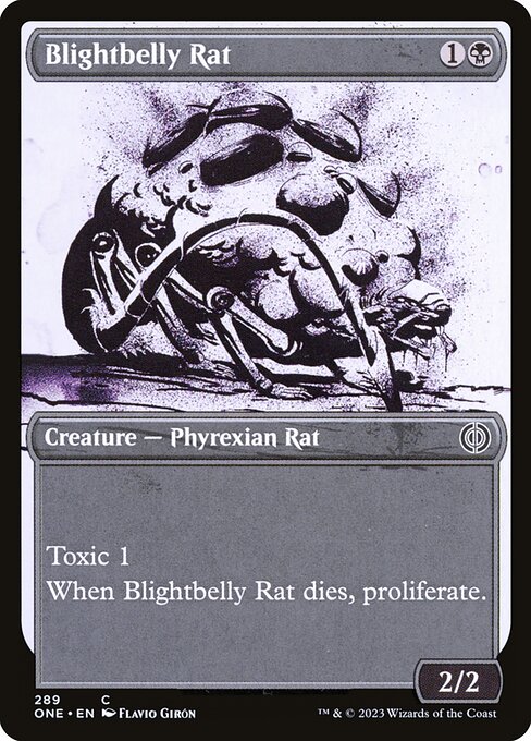Phyrexia: All Will Be One - 289 - Blightbelly Rat - Common - B - Foil
