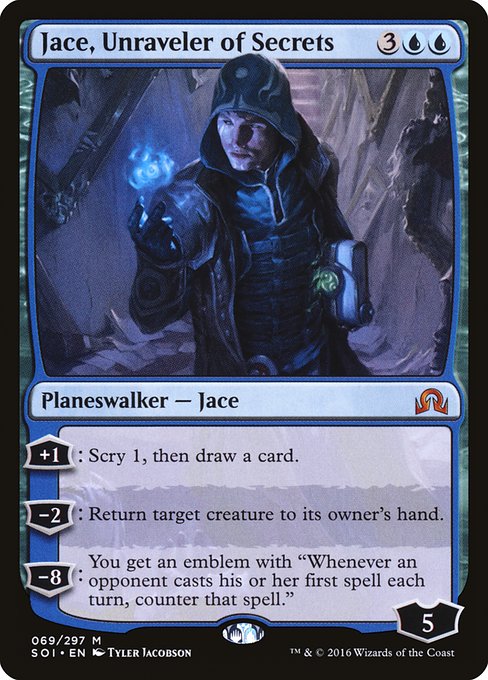 Shadows over Innistrad - 69 - Jace, Unraveler of Secrets - Mythic - U - Non-foil