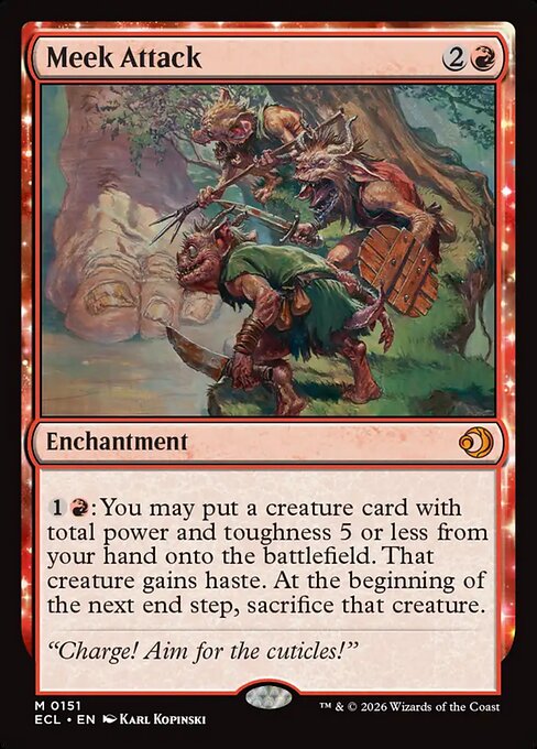 Lorwyn Eclipsed - 151 - Meek Attack - Mythic - R - Non-foil