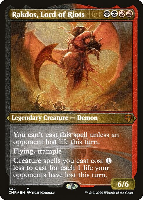Commander Legends - 532 - Rakdos, Lord of Riots - Mythic - BR - Foil Etched