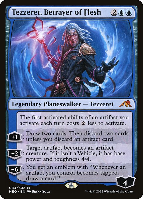 Kamigawa: Neon Dynasty - 84 - Tezzeret, Betrayer of Flesh - Mythic - U - Non-foil