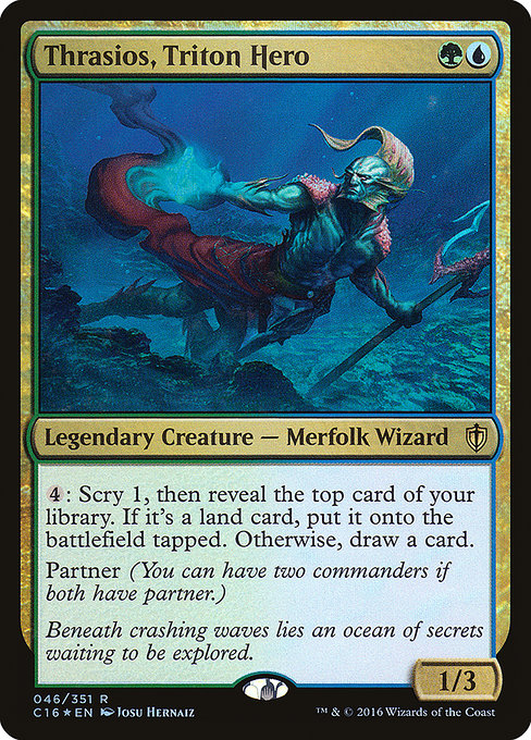 Commander 2016 - 46 - Thrasios, Triton Hero - Rare - UG - Foil