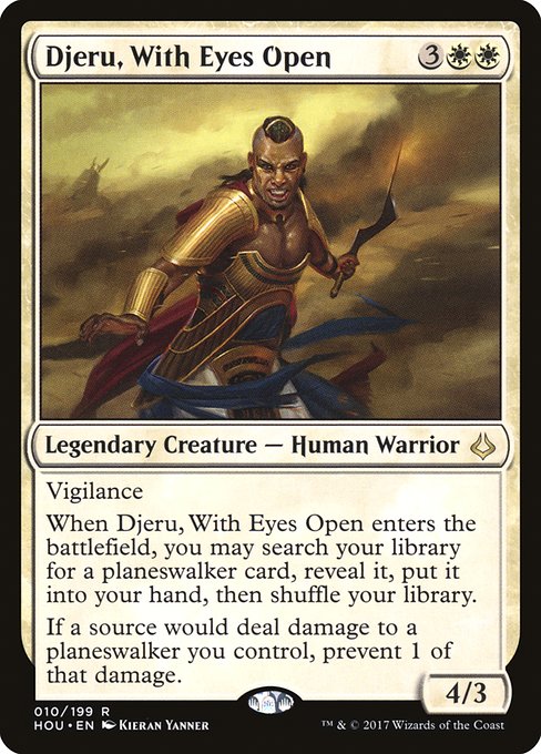 Hour of Devastation - 10 - Djeru, With Eyes Open - Rare - W - Non-foil