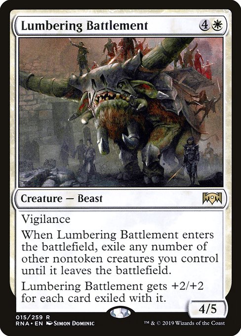 Ravnica Allegiance - 15 - Lumbering Battlement - Rare - W - Non-foil