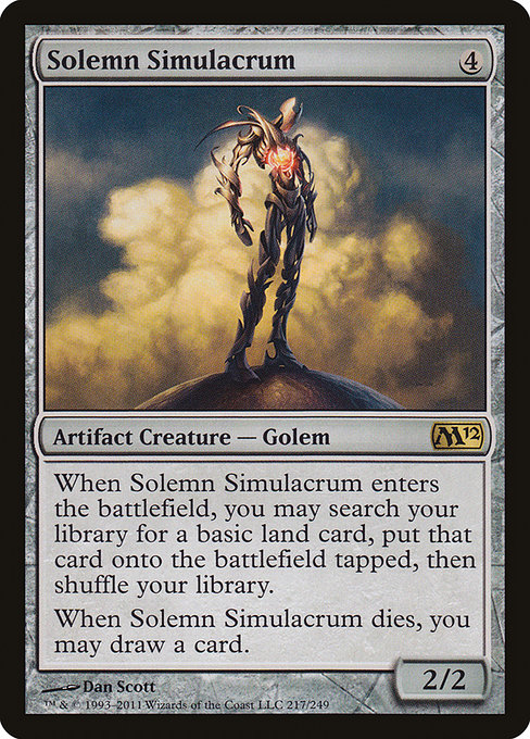 Magic 2012 - 217 - Solemn Simulacrum - Rare - C - Non-foil