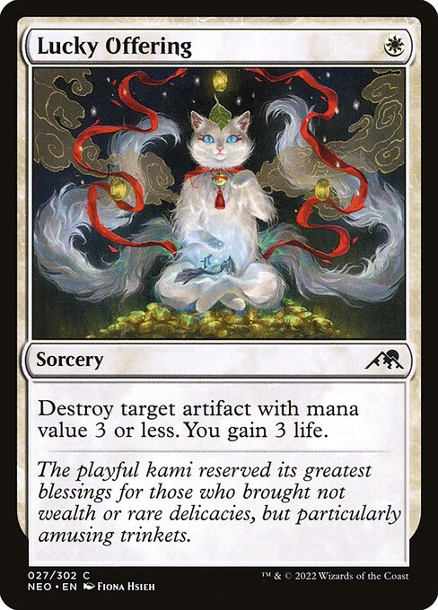 Kamigawa: Neon Dynasty - 27 - Lucky Offering - Common - W - Non-foil