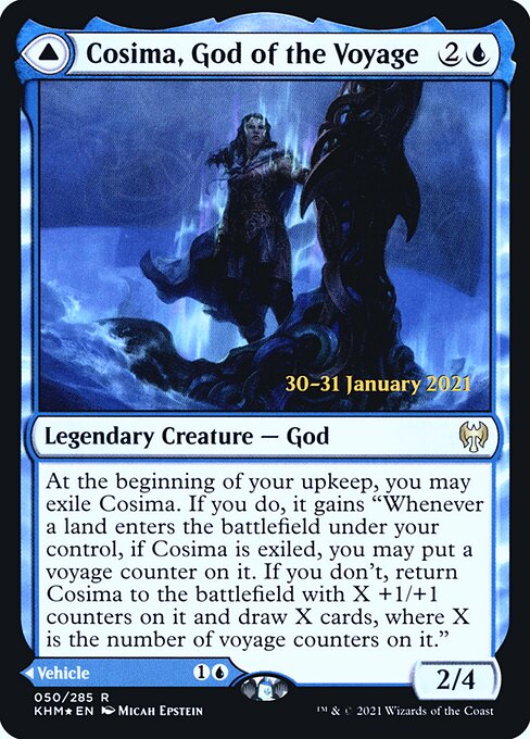 Kaldheim Promos - 50s - Cosima, God of the Voyage // The Omenkeel - Rare - C - Foil - Datestamped Promo