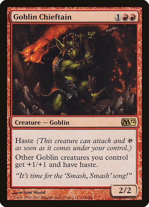 Magic 2012 - 138 - Goblin Chieftain - Rare - R - Non-foil