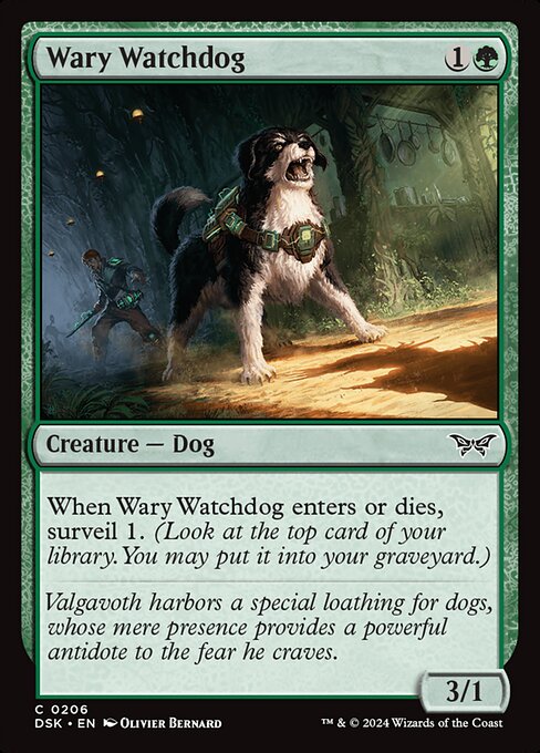 Duskmourn: House of Horror - 206 - Wary Watchdog - Common - G - Foil