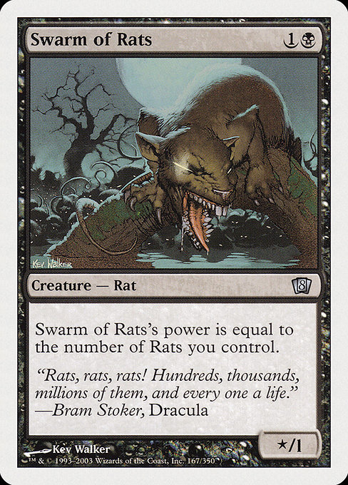 Eighth Edition - 167 - Swarm of Rats - Uncommon - B - Non-foil