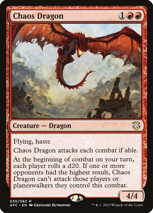 Forgotten Realms Commander - 30 - Chaos Dragon - Rare - R - Non-foil