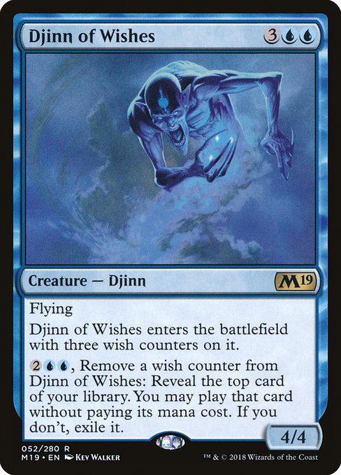 Core Set 2019 - 52 - Djinn of Wishes - Rare - U - Foil
