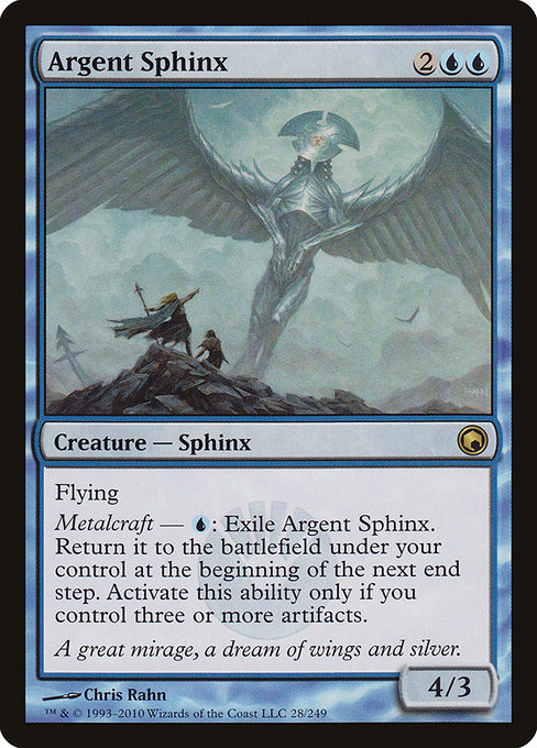 Scars of Mirrodin - 28 - Argent Sphinx - Rare - U - Non-foil