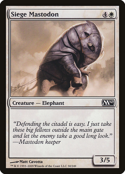 Magic 2010 - 30 - Siege Mastodon - Common - W - Non-foil