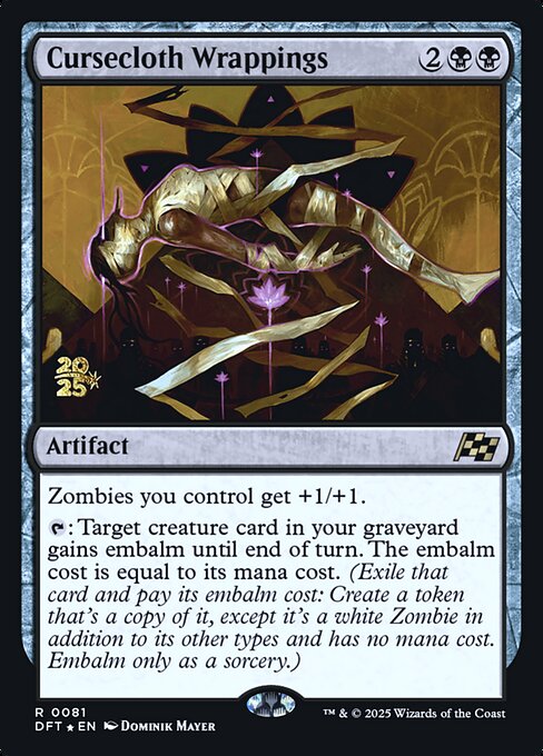 Aetherdrift Promos - 81s - Cursecloth Wrappings - Rare - B - Foil - Datestamped Promo