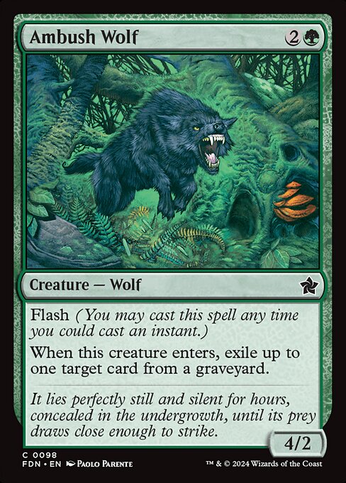 Foundations - 98 - Ambush Wolf - Common - G - Non-foil