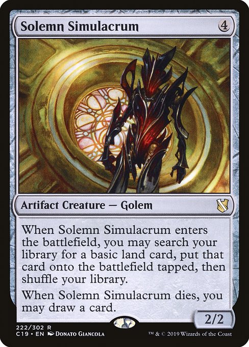 Commander 2019 - 222 - Solemn Simulacrum - Rare - C - Non-foil