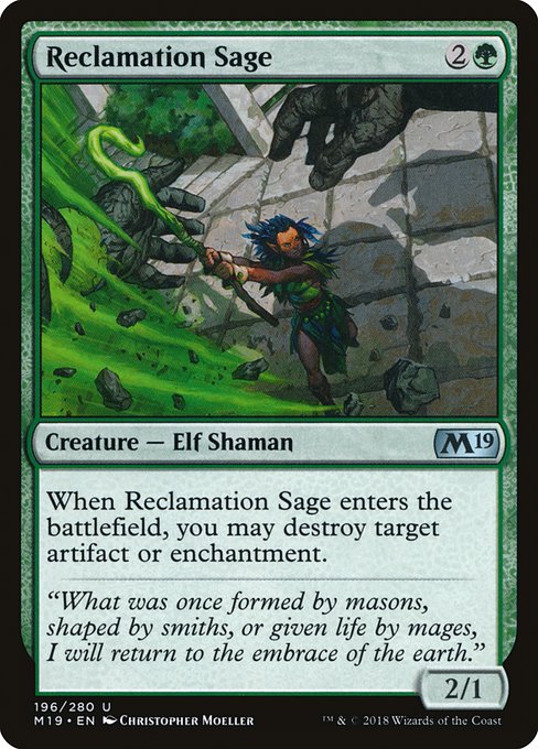 Core Set 2019 - 196 - Reclamation Sage - Uncommon - G - Non-foil