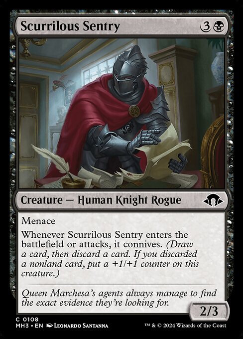Modern Horizons 3 - 108 - Scurrilous Sentry - Common - B - Foil