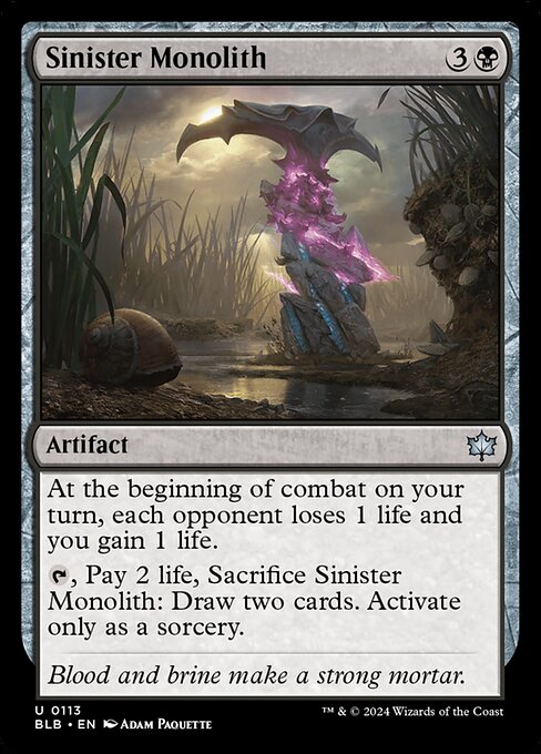 Bloomburrow - 113 - Sinister Monolith - Uncommon - B - Foil
