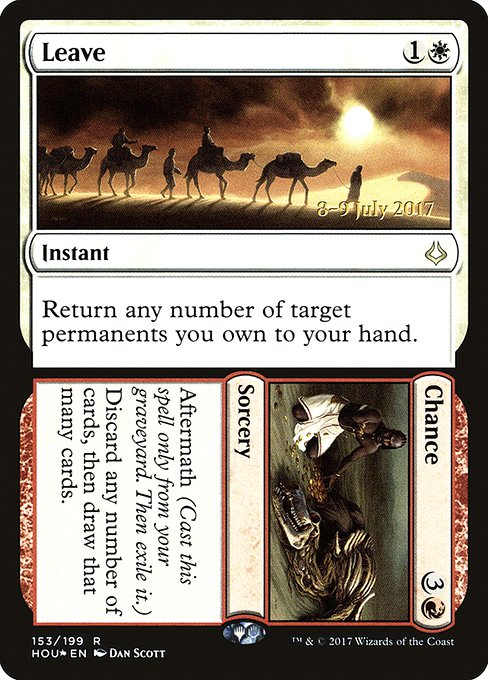 Hour of Devastation Promos - 153s - Leave // Chance - Rare - WR - Foil - Datestamped Promo