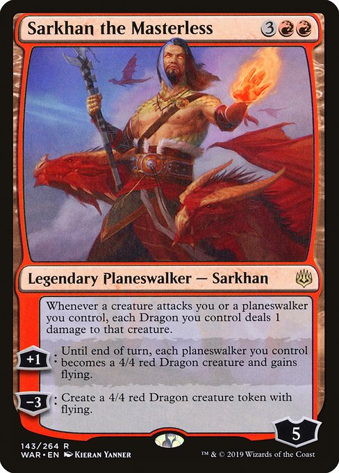 War of the Spark - 143 - Sarkhan the Masterless - Rare - R - Foil