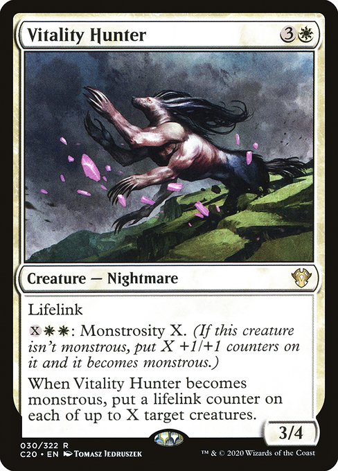 Commander 2020 - 30 - Vitality Hunter - Rare - W - Non-foil