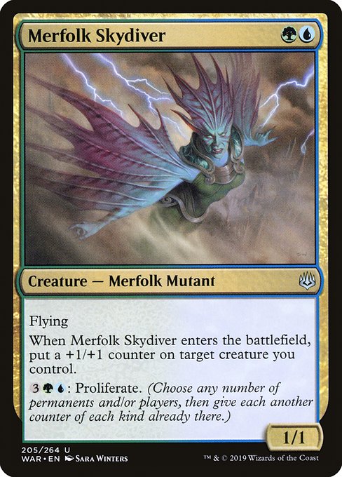War of the Spark - 205 - Merfolk Skydiver - Uncommon - UG - Non-foil