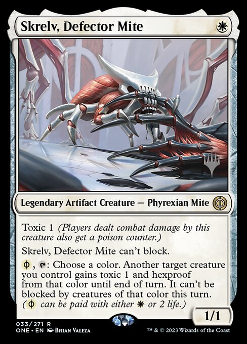 Phyrexia: All Will Be One Promos - 33p - Skrelv, Defector Mite - Rare - W - Foil - Promo