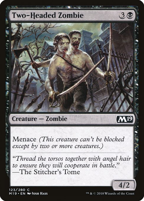Core Set 2019 - 123 - Two-Headed Zombie - Common - B - Non-foil
