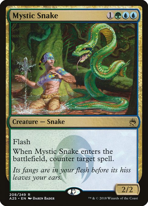 Masters 25 - 208 - Mystic Snake - Rare - UG - Non-foil