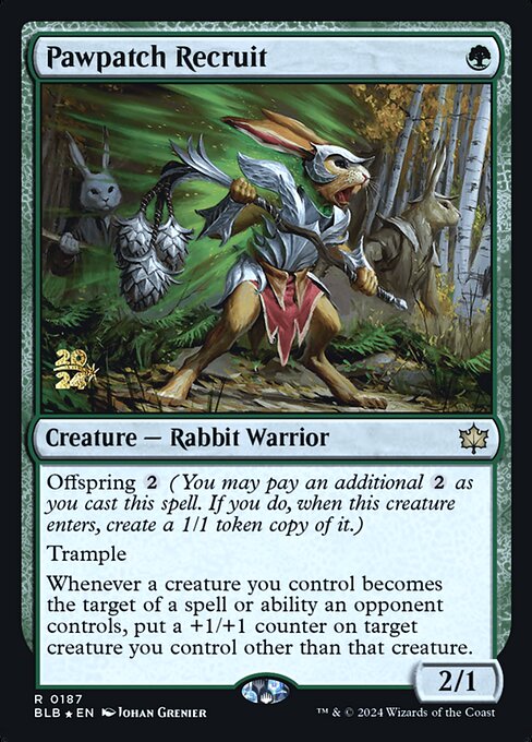 Bloomburrow Promos - 187s - Pawpatch Recruit - Rare - G - Foil - Datestamped Promo