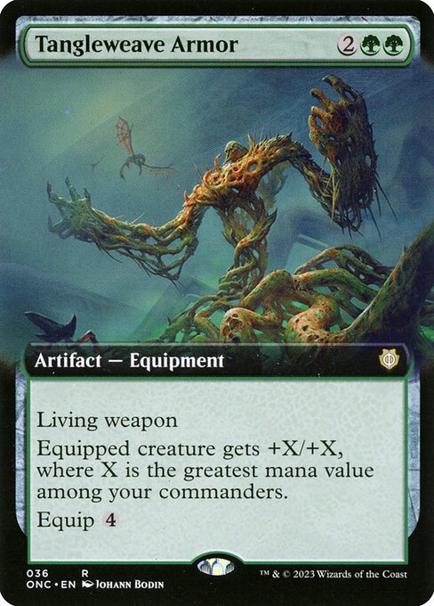 Phyrexia: All Will Be One Commander - 36 - Tangleweave Armor - Rare - G - Non-foil