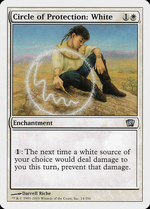 Eighth Edition - 14 - Circle of Protection: White - Uncommon - W - Non-foil