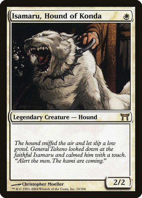 Champions of Kamigawa - 19 - Isamaru, Hound of Konda - Rare - W - Non-foil