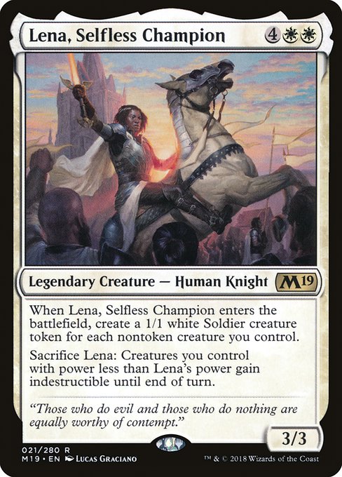 Core Set 2019 - 21 - Lena, Selfless Champion - Rare - W - Non-foil