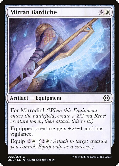 Phyrexia: All Will Be One - 22 - Mirran Bardiche - Common - W - Non-foil