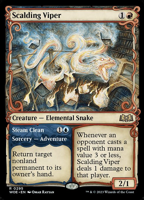 Wilds of Eldraine - 295 - Scalding Viper // Steam Clean - Rare - R - Non-foil