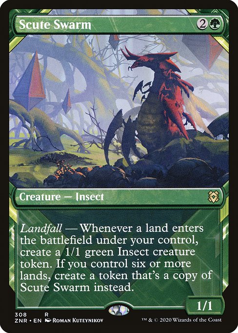 Zendikar Rising - 308 - Scute Swarm - Rare - G - Foil