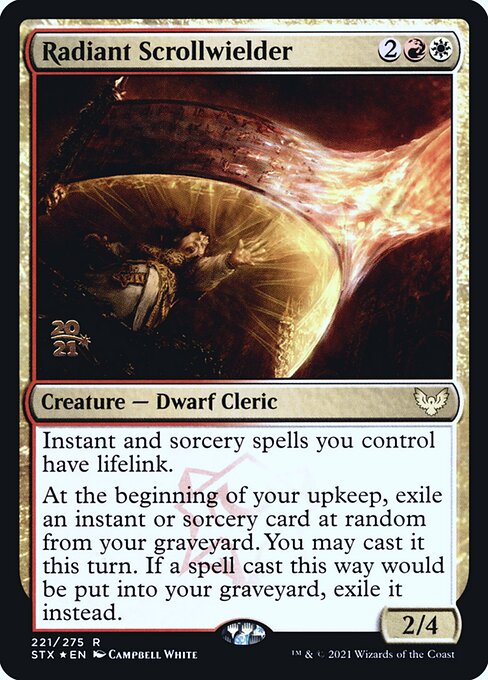Strixhaven: School of Mages Promos - 221s - Radiant Scrollwielder - Rare - WR - Foil - Datestamped Promo