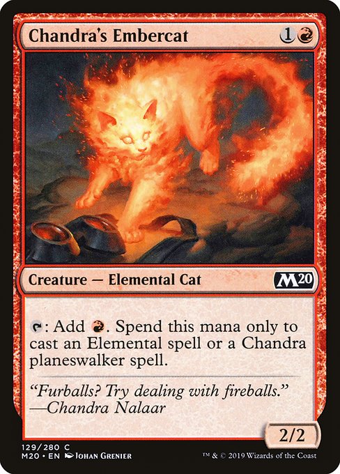 Core Set 2020 - 129 - Chandra's Embercat - Common - R - Foil