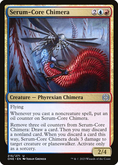 Phyrexia: All Will Be One - 215 - Serum-Core Chimera - Uncommon - UR - Foil