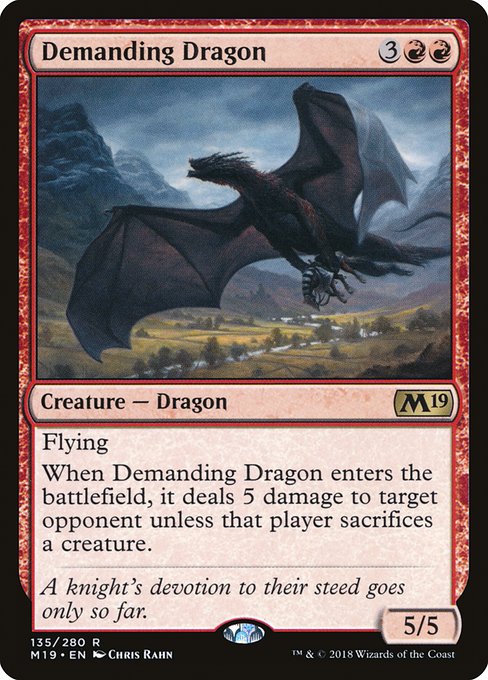 Core Set 2019 - 135 - Demanding Dragon - Rare - R - Foil