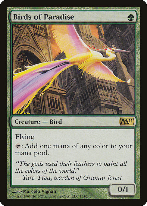 Magic 2011 - 165 - Birds of Paradise - Rare - G - Non-foil
