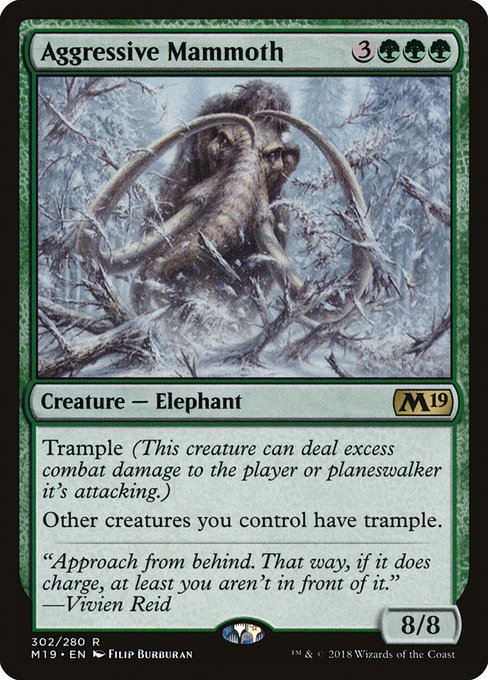 Core Set 2019 - 302 - Aggressive Mammoth - Rare - G - Non-foil