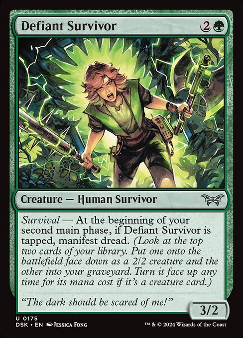 Duskmourn: House of Horror - 175 - Defiant Survivor - Uncommon - G - Foil