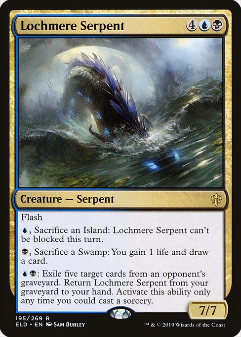 Throne of Eldraine - 195 - Lochmere Serpent - Rare - UB - Foil