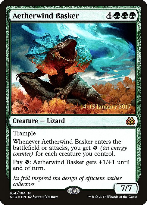 Aether Revolt Promos - 104s - Aetherwind Basker - Mythic - G - Foil - Datestamped Promo