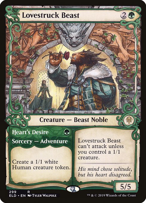 Throne of Eldraine - 299 - Lovestruck Beast // Heart's Desire - Rare - G - Non-foil