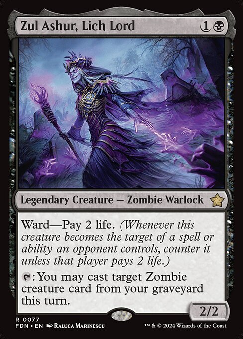 Foundations - 77 - Zul Ashur, Lich Lord - Rare - B - Non-foil